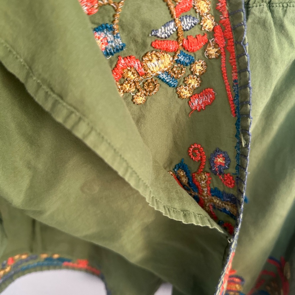 Fossil Green Embellished Skater Mini Skirt - Picture 3 of 6